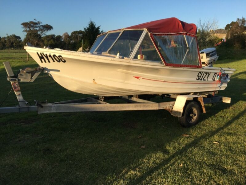 Quintrex M Hp Johnson Outboard Engine Fishing Boat Tinny For Sale From Australia