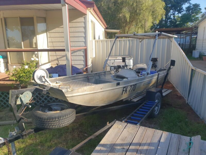 14ft Flat Bottom Punt Boat And Trailer For Sale for sale from Australia