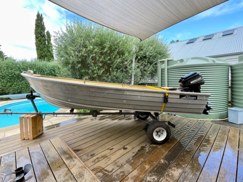 Savage Tinnie, Mercury Outboard & Foldable Trailer for sale from Australia